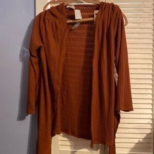 Carol Rose rust colored cardigan